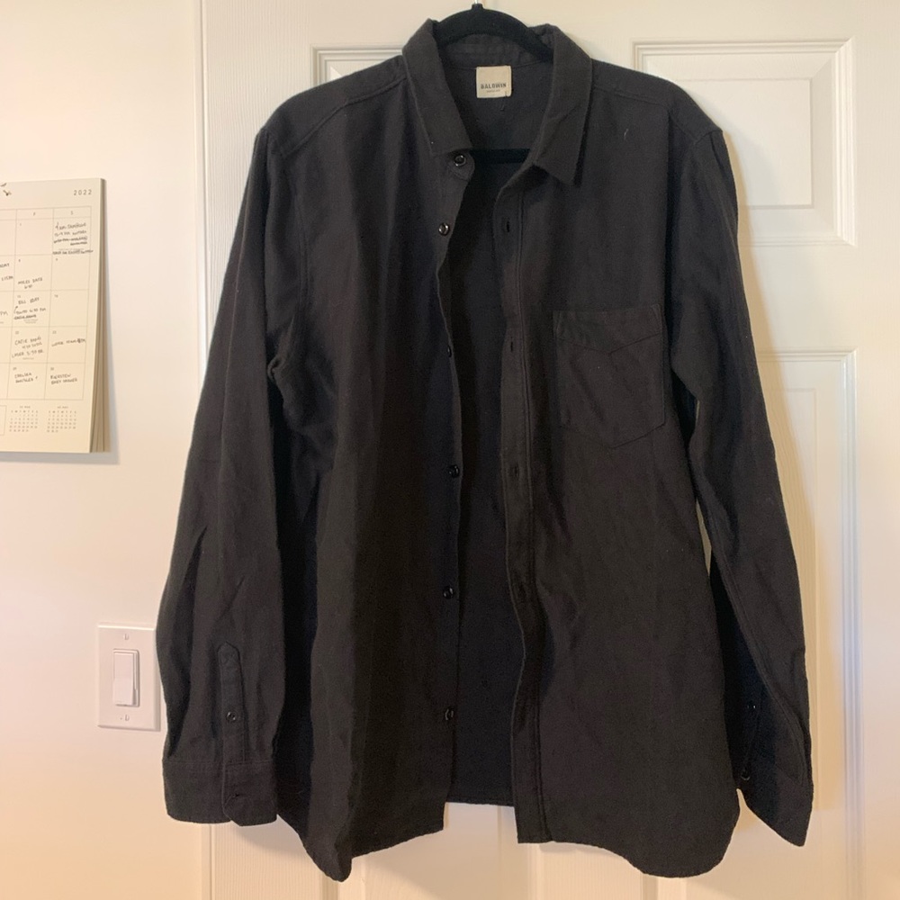 Bldwn (Baldwin) Hansen Solid Flannel Button-Down … - image 2